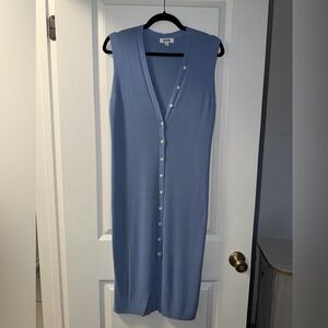 525 America Blue Sleeveless Button-Down Dress